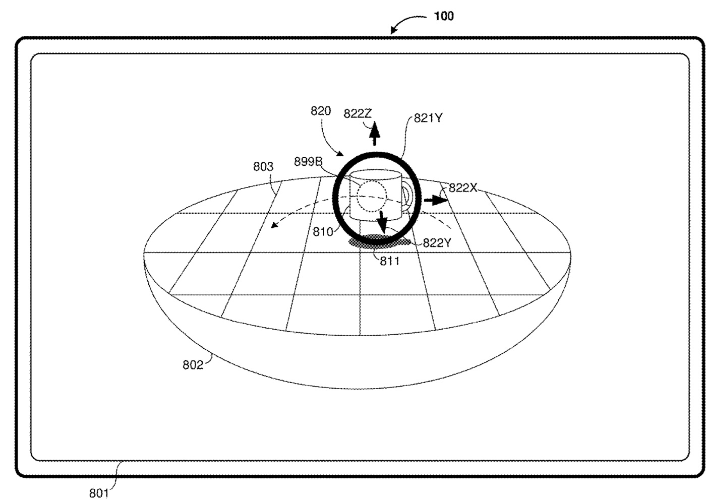 photo of Apple patent involves manipulating 3D objects on a 2D screen image